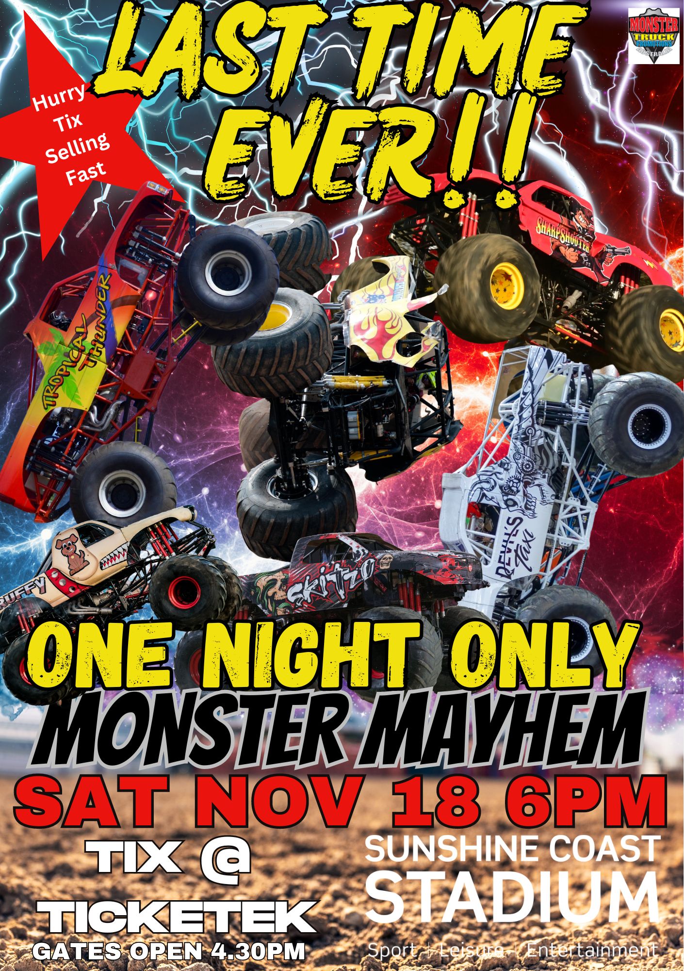 Monster War on Wheels Roars into Sunshine Coast Stadium for Final Showdown