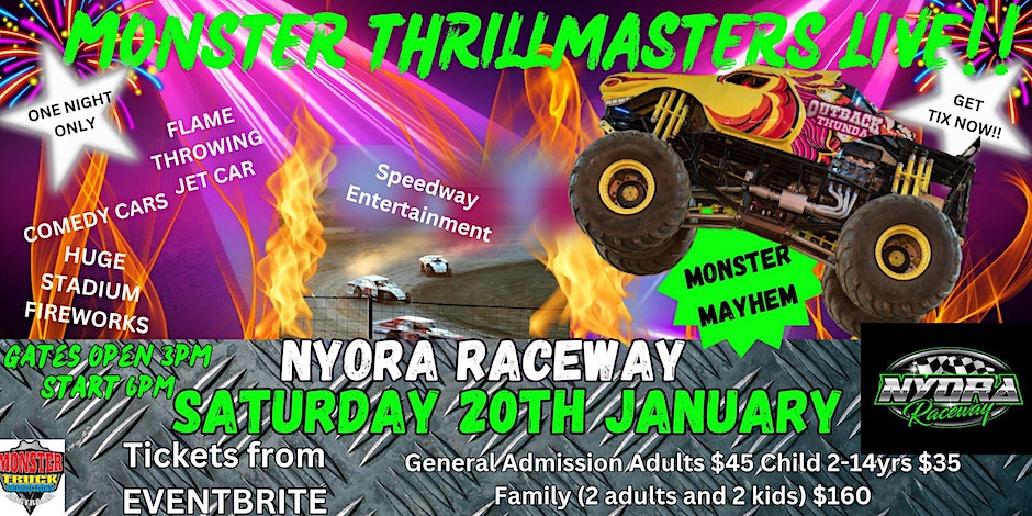 Buckle Up, Nyora! Monster Thrillmasters LIVE Roars into Town this January!