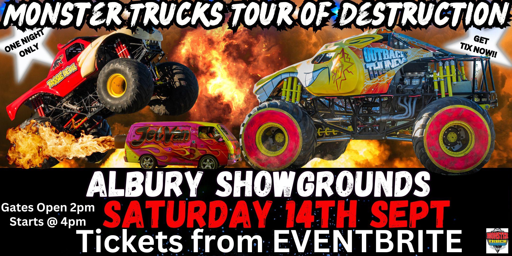 Monster Trucks Tour of Destruction Albury Showgrounds