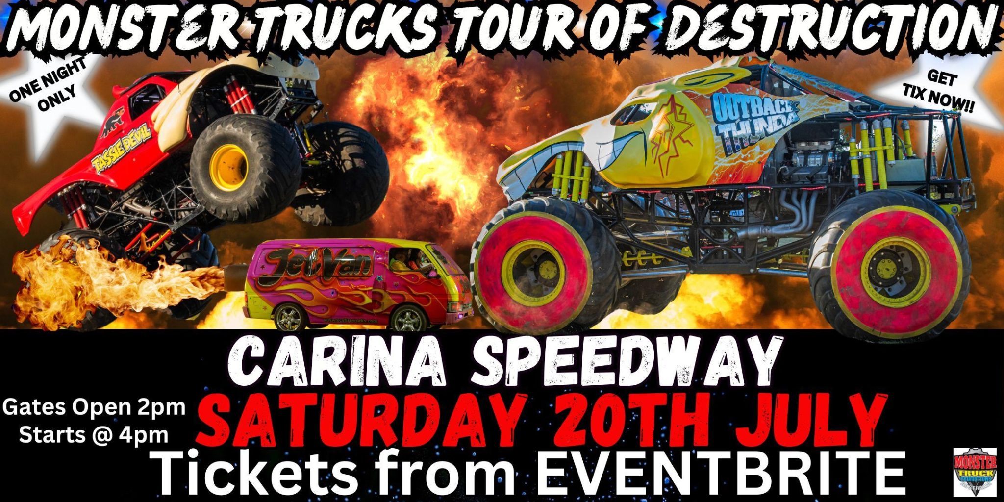 Monster Trucks Tour of Destruction Carina Speedway | Monster Truck ...