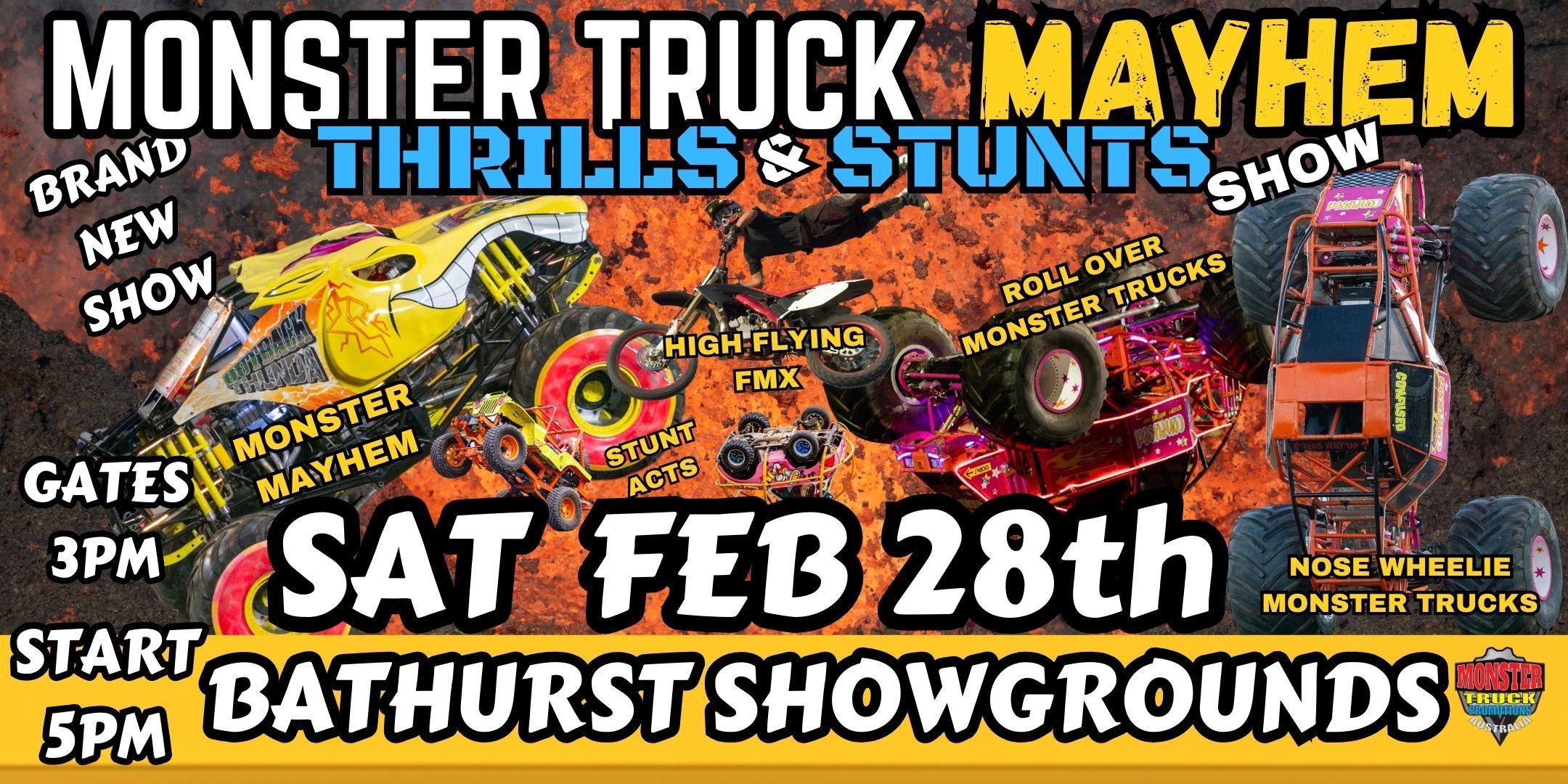 Monster Truck Mayhem Thrills & Stunt Show Bathurst Showgrounds